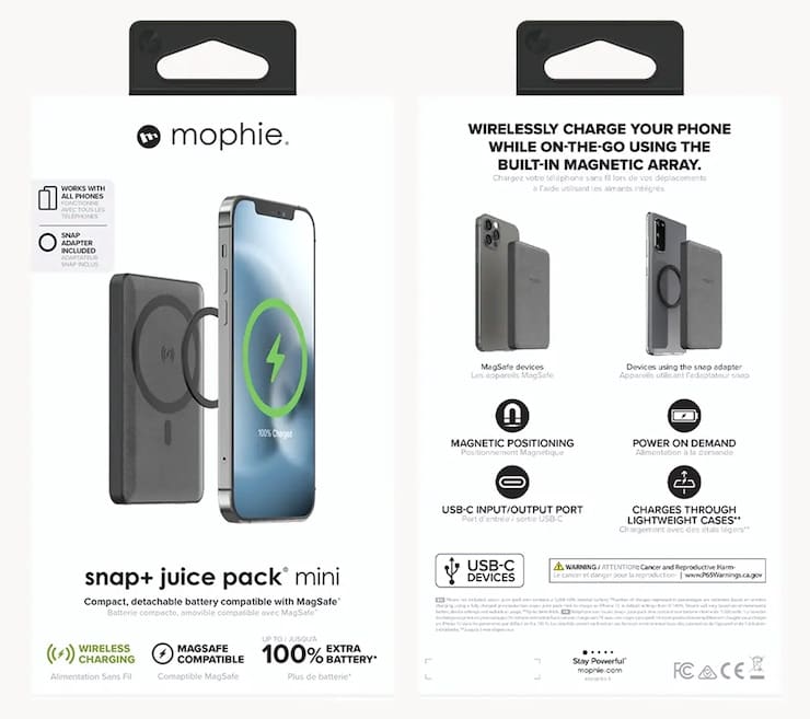 Обзор Mophie Snap+ Juice Pack Mini: внешний аккумулятор с поддержкой MagSafe