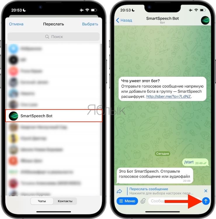 Как в Telegram переводить голосовые сообщения в текст