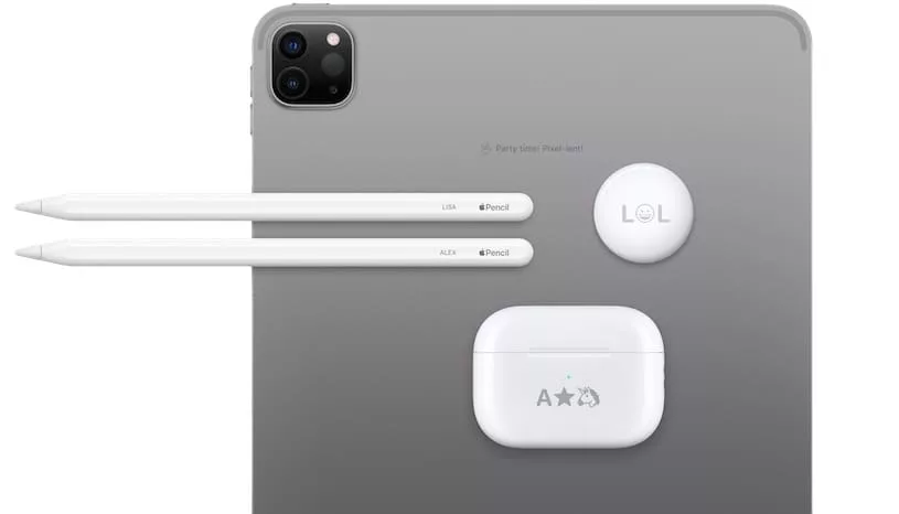 iPad, Apple Pencil и Air Pods c гравировкой