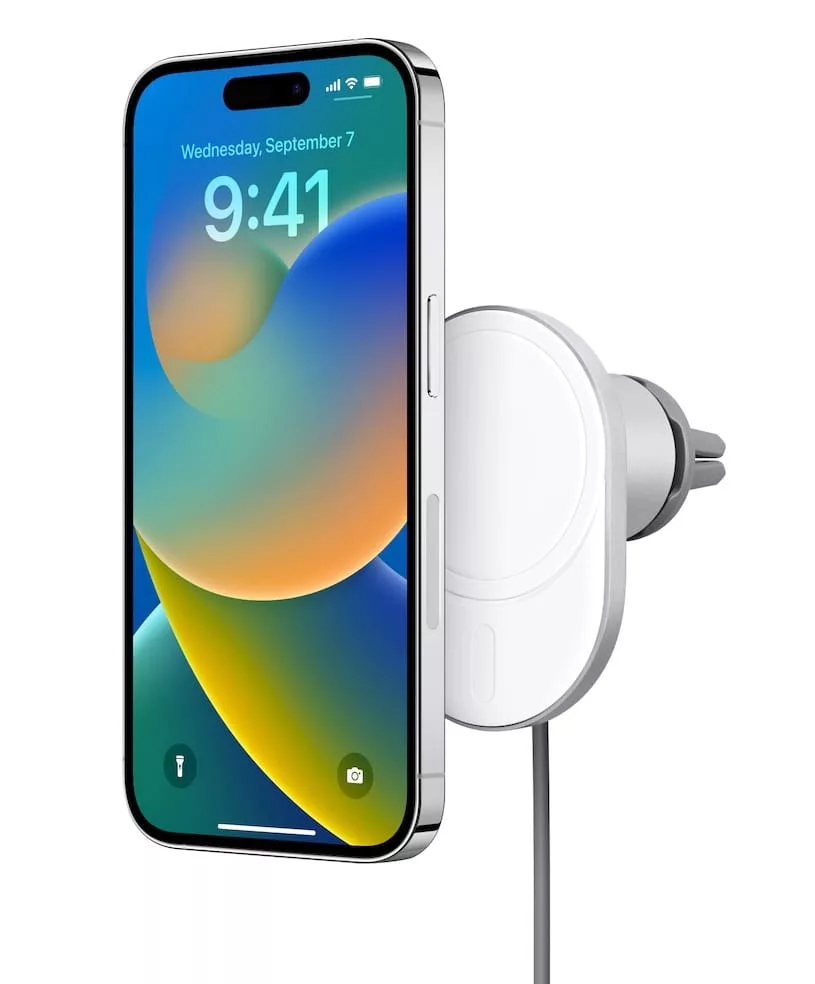 Belkin BOOST↑CHARGE PRO Wireless Car Charger, MagSafe, быстрая зарядка 15 Вт, установка в вентиляционную решетку