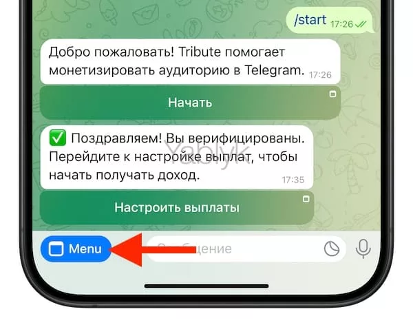 Как создать сообщение о донате в группе Telegram?