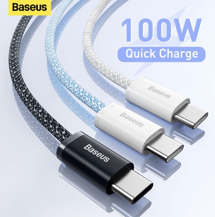 Стильные плетеные кабели для зарядки MacBook и других ноутбуков от бренда Baseus