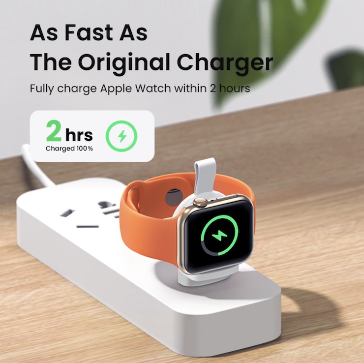 Компактная портативная зарядка для Apple Watch от Ugreen