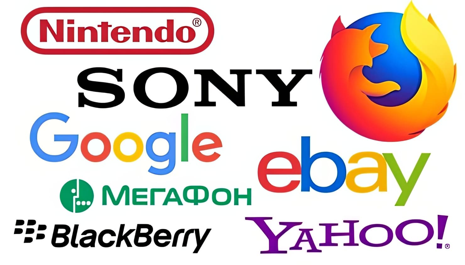 Вы наверняка не знаете первых названий компаний Sony, Google, Ebay, Nintendo, Мегафон, Firefox и др
