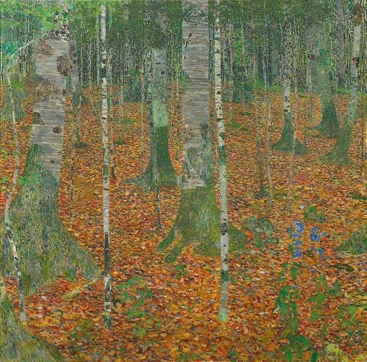 Картина - Березовый лес - Густав Климт