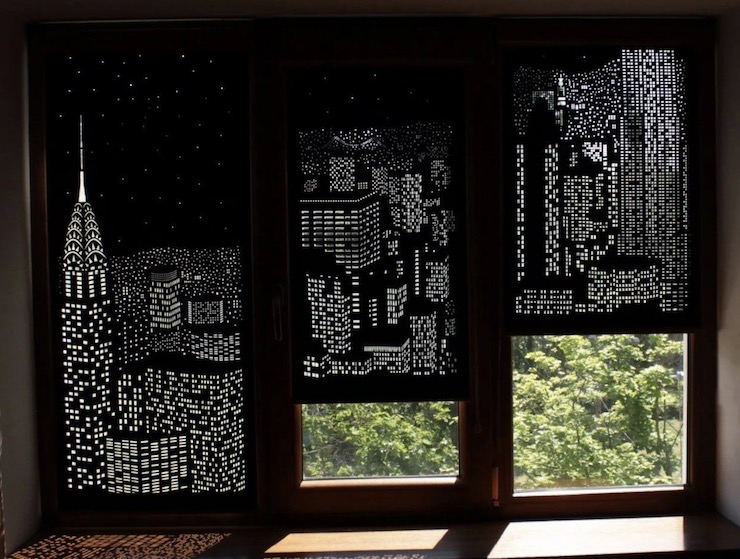 Рулонные шторы с перфорацией в виде красивых рисунков