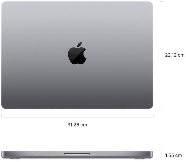 Размеры MacBook Pro 16 2023 (M2 Pro/Max)