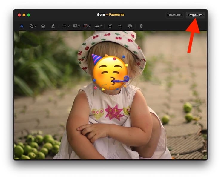 Как добавить смайлик на фото в приложении «Фото» в macOS