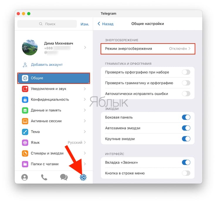 Режим энергосбережения в Telegram для MacBook (Air, Pro): как пользоваться