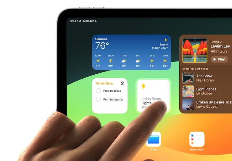 Интерактивные виджеты в iPadOS