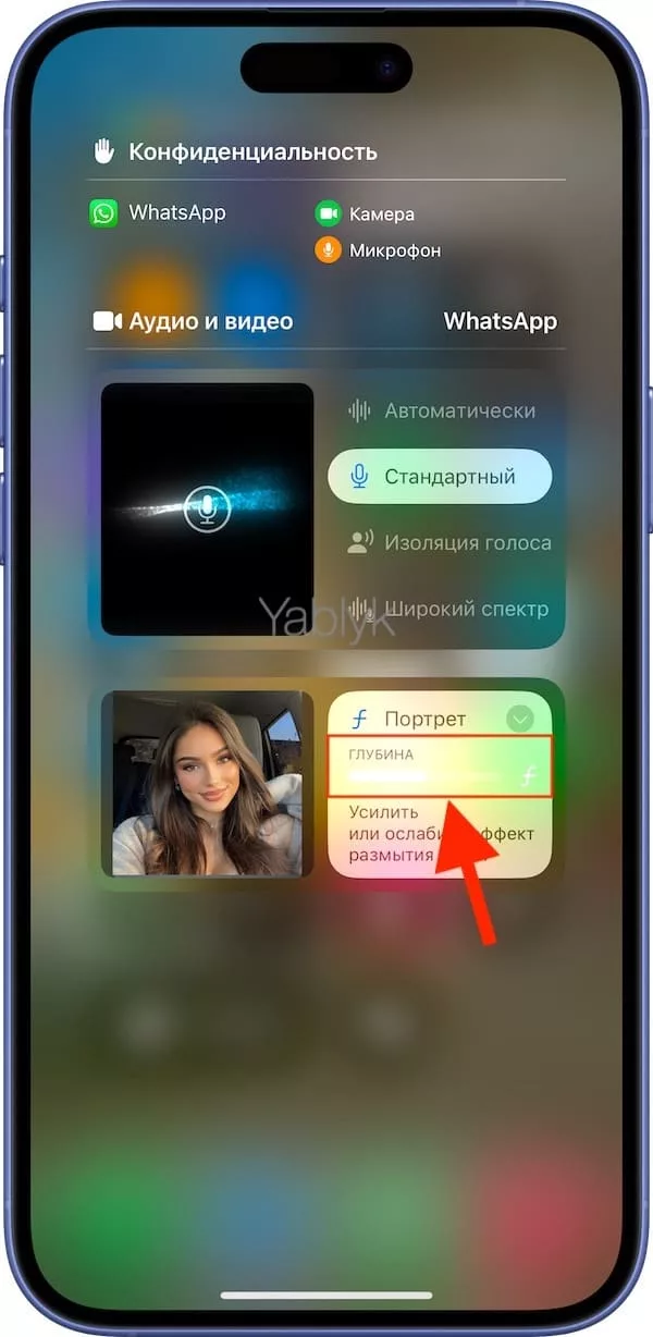 Как размыть фон во время видеозвонков на iPhone