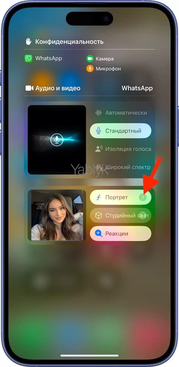 Как размыть фон во время видеозвонков на iPhone