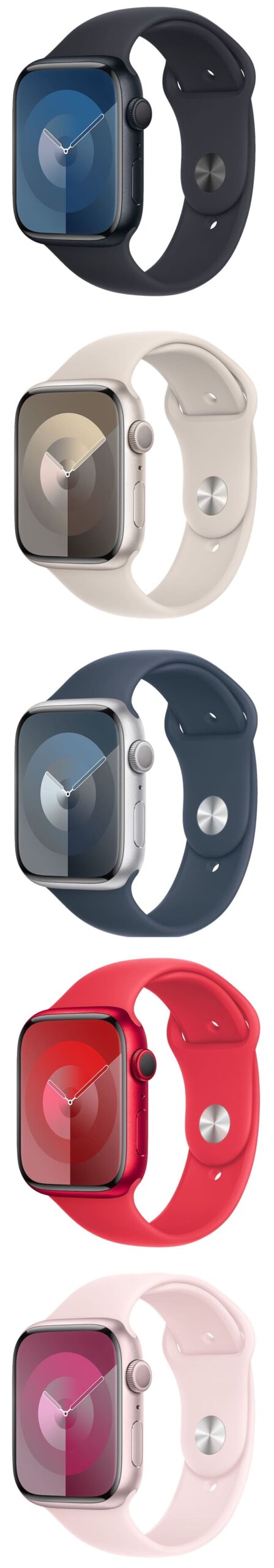 Цвета Apple Watch Series 9 в алюминиевом корпусе