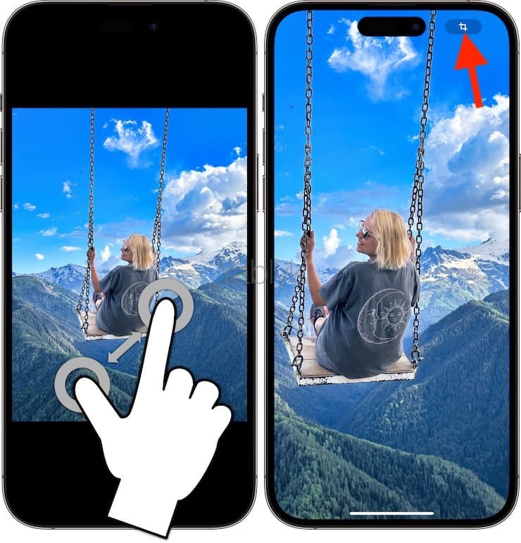 Как быстро обрезать картинку одним касанием в приложении «Фото» на iPhone?