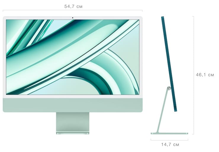 Размеры iMac 2023 (M3)