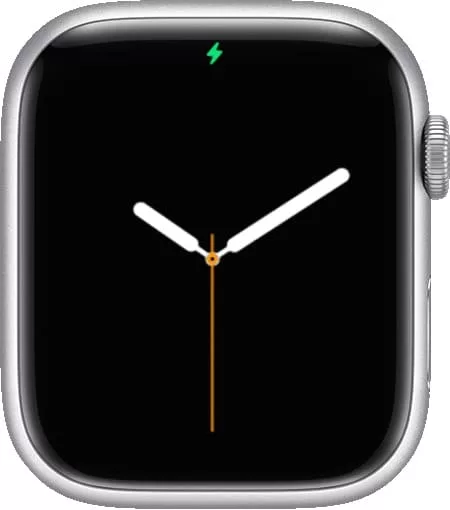 Значок в виде зеленой стрелки (молнии) на Apple Watch