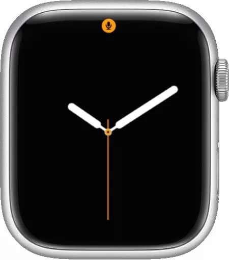 Оранжевый значок микрофона на Apple Watch