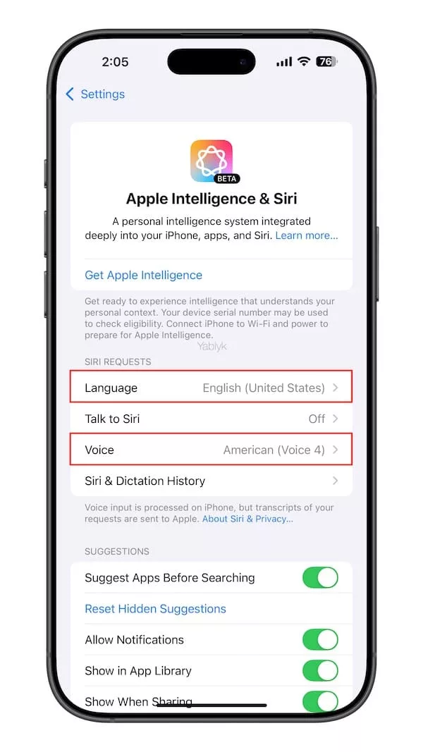 Установка функций apple intelligence на iPhone