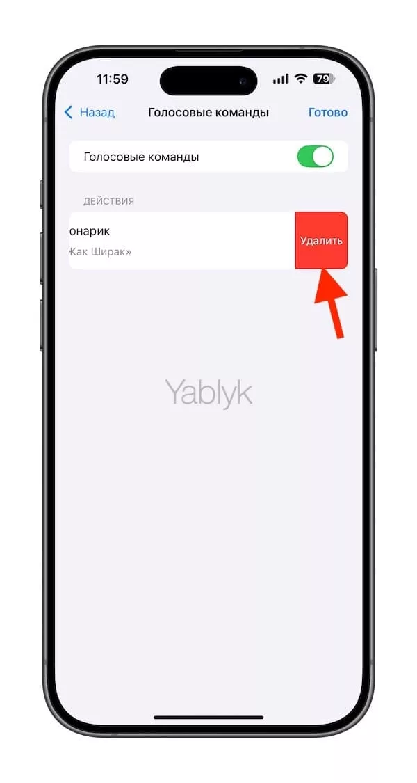 Как удалять голосовые команды на Айфоне