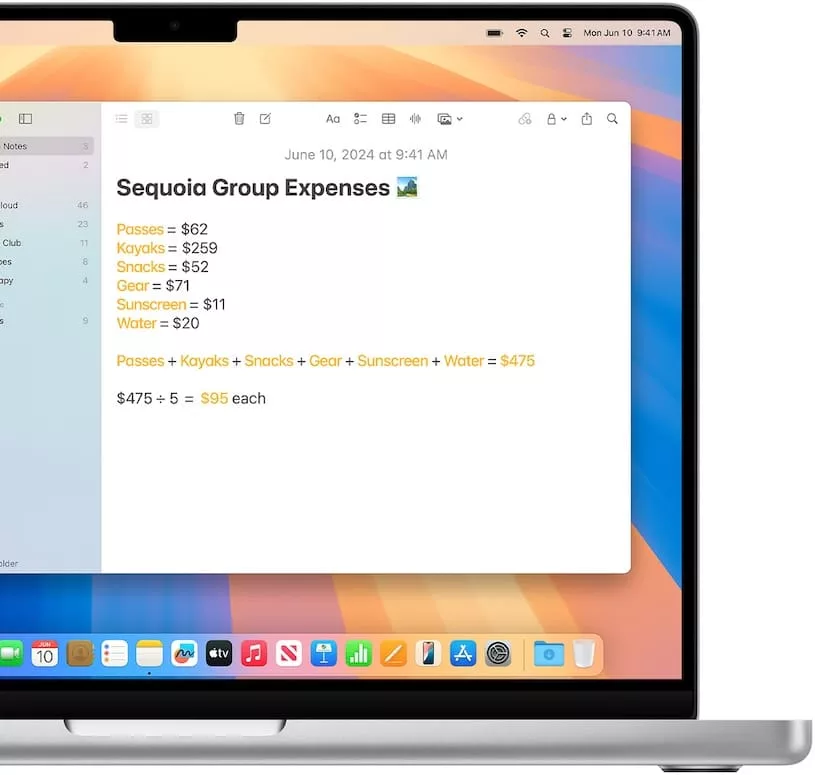 math in notes macos sequoia