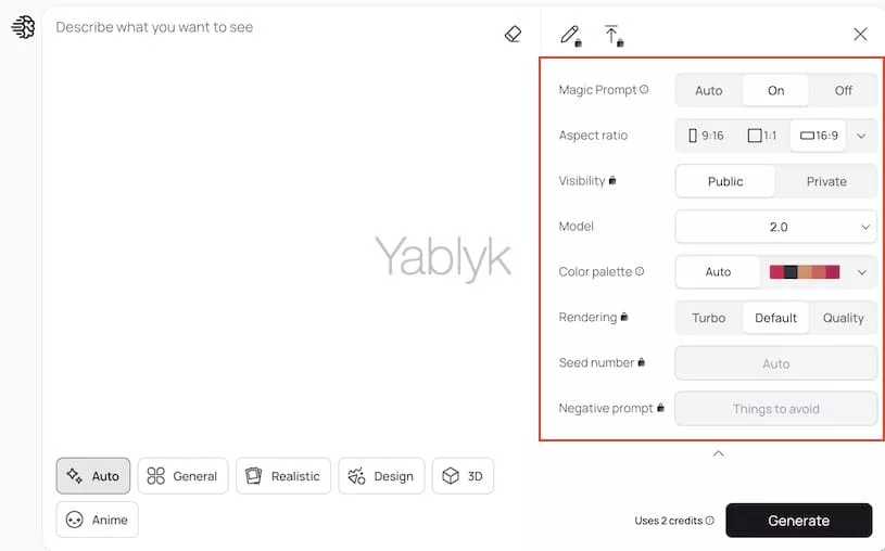 ideogram settings