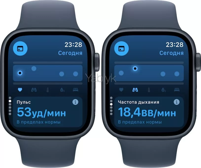 osnovnye pokazateli vitals apple watch