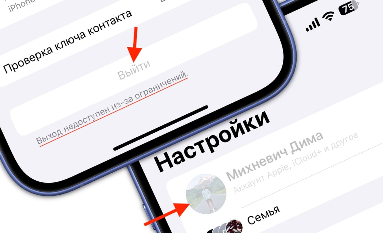 Неактивна кнопка «Выйти» в настройках аккаунта Apple на iPhone или iPad? Что делать