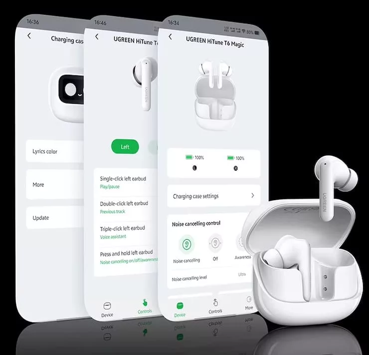 Обзор наушников с экраном UGREEN EchoBuds Magic - приложение UGREEN