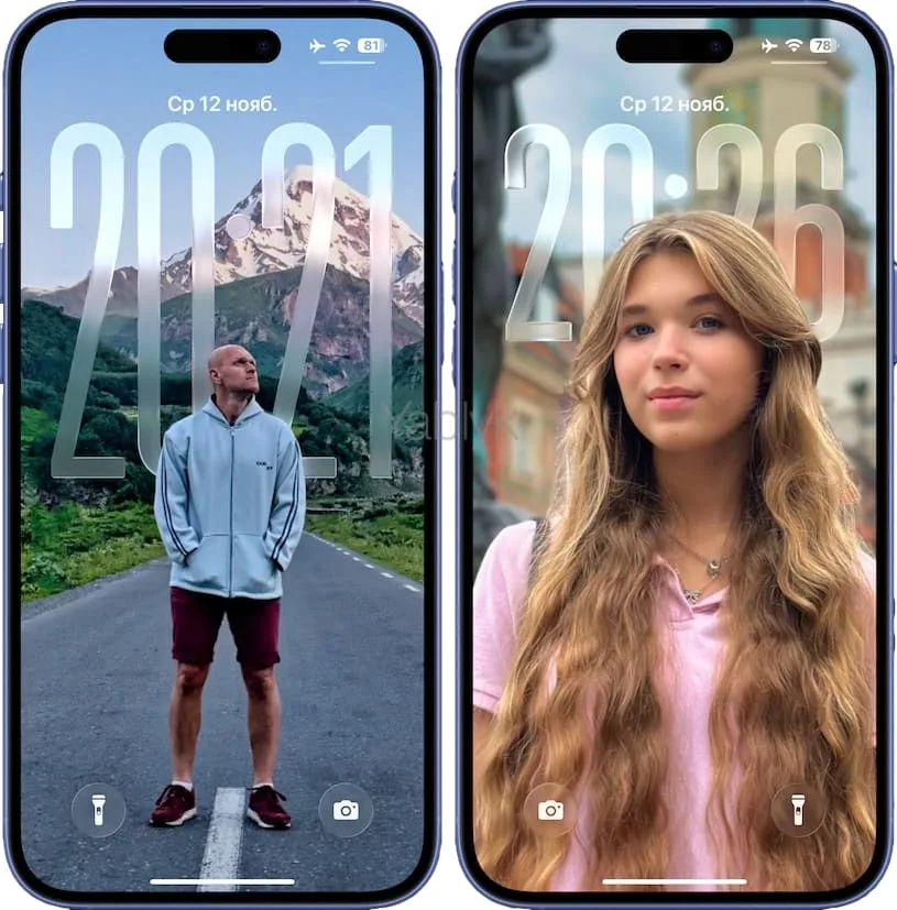 Примеры больших часов на Айфоне