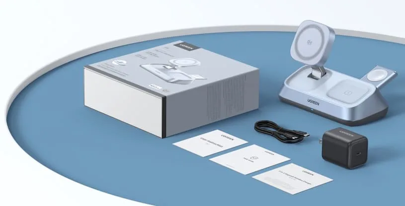 Комплект беспроводной зарядной станции Ugreen Qi2 25 Вт MagFlow 3-in-1 (W711)