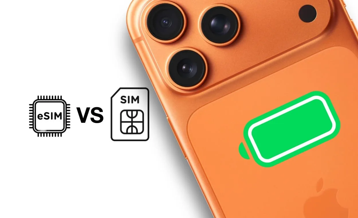 Почему iPhone 17 Pro / 17 Pro Max с eSIM живут дольше, чем с nanoSIM