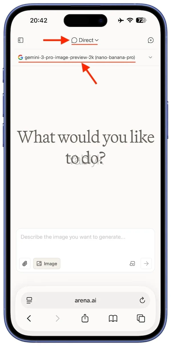 Как создавать изображения на сайте arena.ai в сервисе Nano Banana