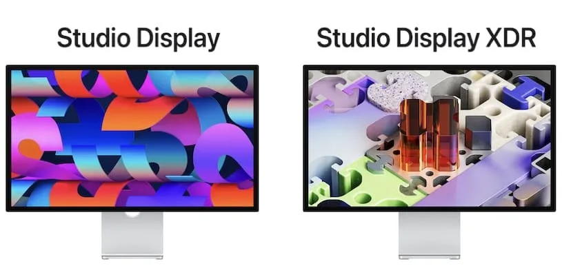 Сравнение дизайна Studio Display и Studio Display XDR 2026 года
