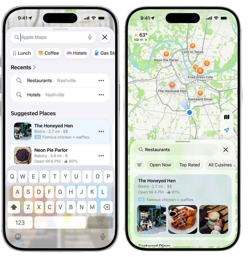 Реклама в Картах Apple