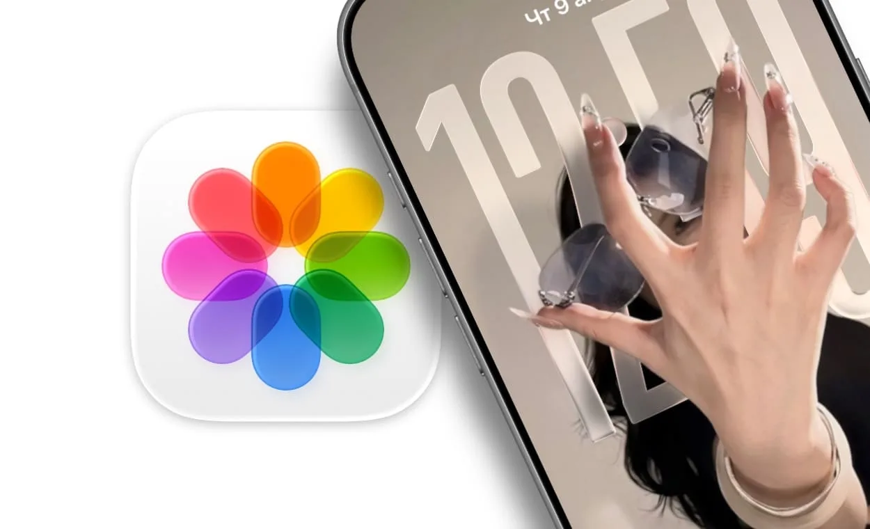 Объемные обои с рукой и очками для iPhone